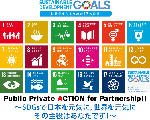 国連が提唱するSDGs（持続可能な開発目標）の17色のアイコンロゴ。株式会社肉体改造研究所が賛同する「すべての人に健康と福祉を」を含む目標一覧。